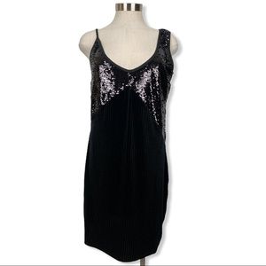 Romeo & Juliet Cotoure Black Sequined Velvet Dress Large